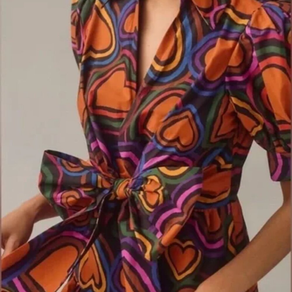 Closet clean out…🌈 FARM Rio Bow-Front Mini Dress | Anthropologie | Size Medium - Picture 4 of 6